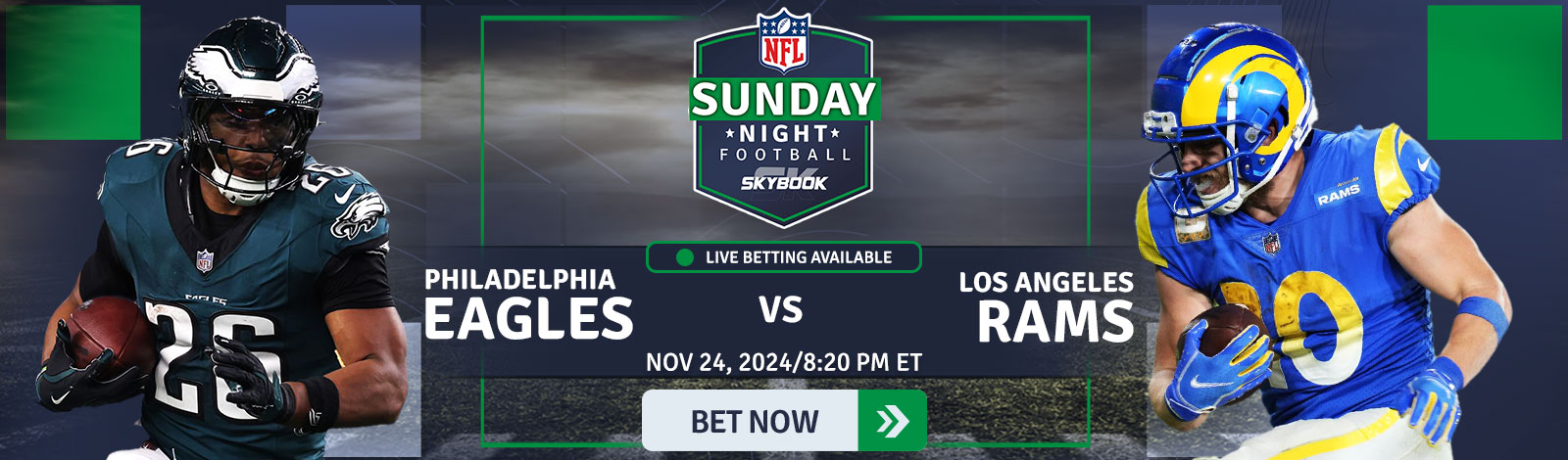 NFL SNF - Week 12 Game -Eagles vs Rams